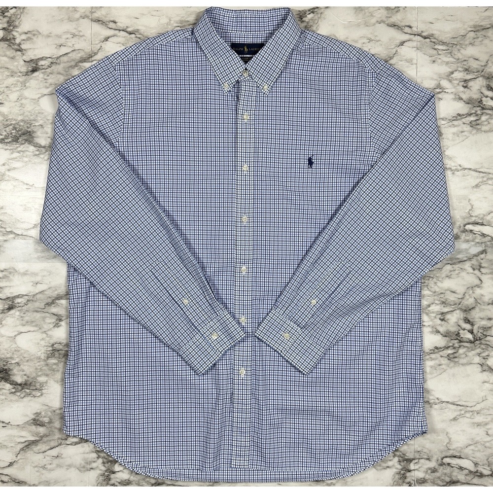 Ralph Lauren Classic Fit Shirt Mens Size 2XL Multicolor Plaid Long Sleeve